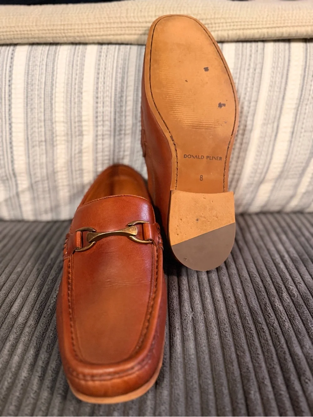 Donald J. Pliner Chestnut Leather Bit Loafers
